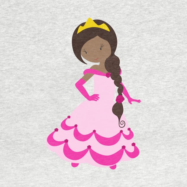 African American Princess, Crown, Gown, Pink Dress by Jelena Dunčević